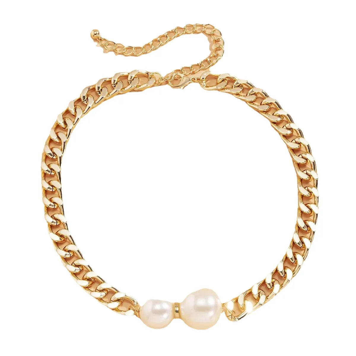 IG Style Geometric Imitation Pearl Alloy Wholesale Necklace