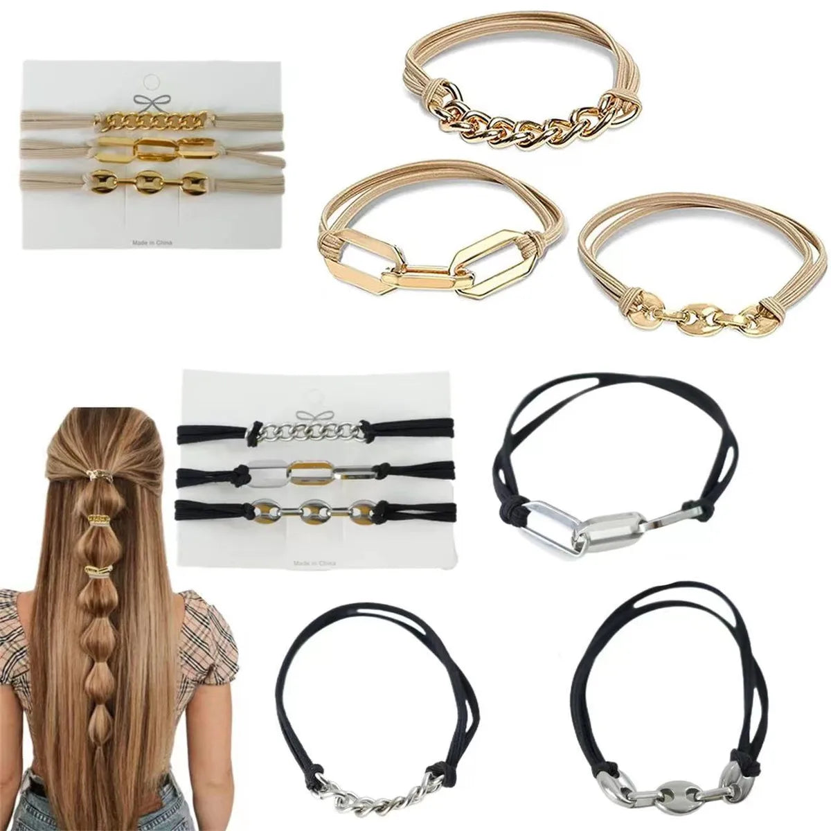 Ig Style Geometric Metal Hair Tie