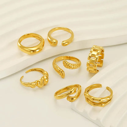 Ig Style Geometric Stainless Steel Plating 18k Gold Plated Open Ring