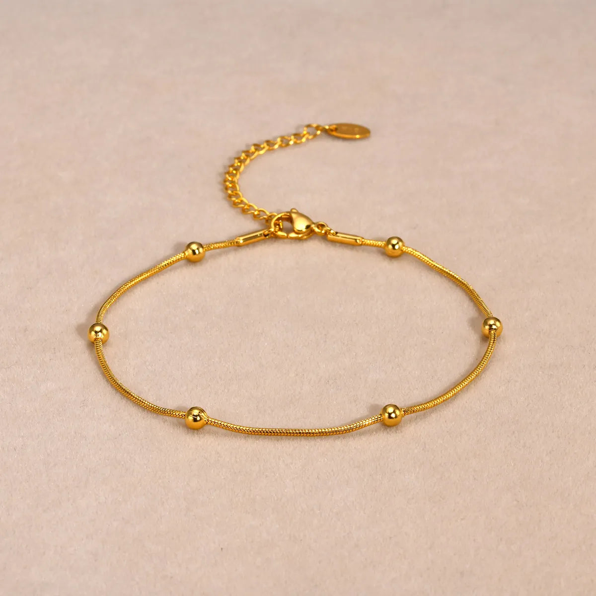 Ig Style Geometric Stainless Steel 18k Gold Plated Women's Anklet