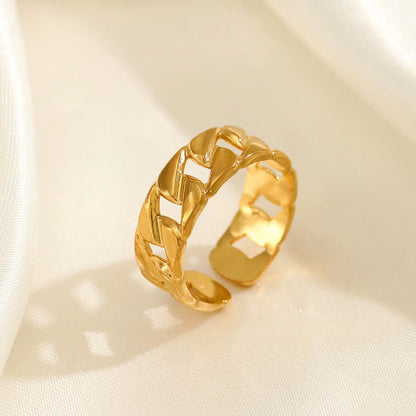 Wholesale Jewelry IG Style Geometric 304 Stainless Steel 18K Gold Plated Plating Open Ring