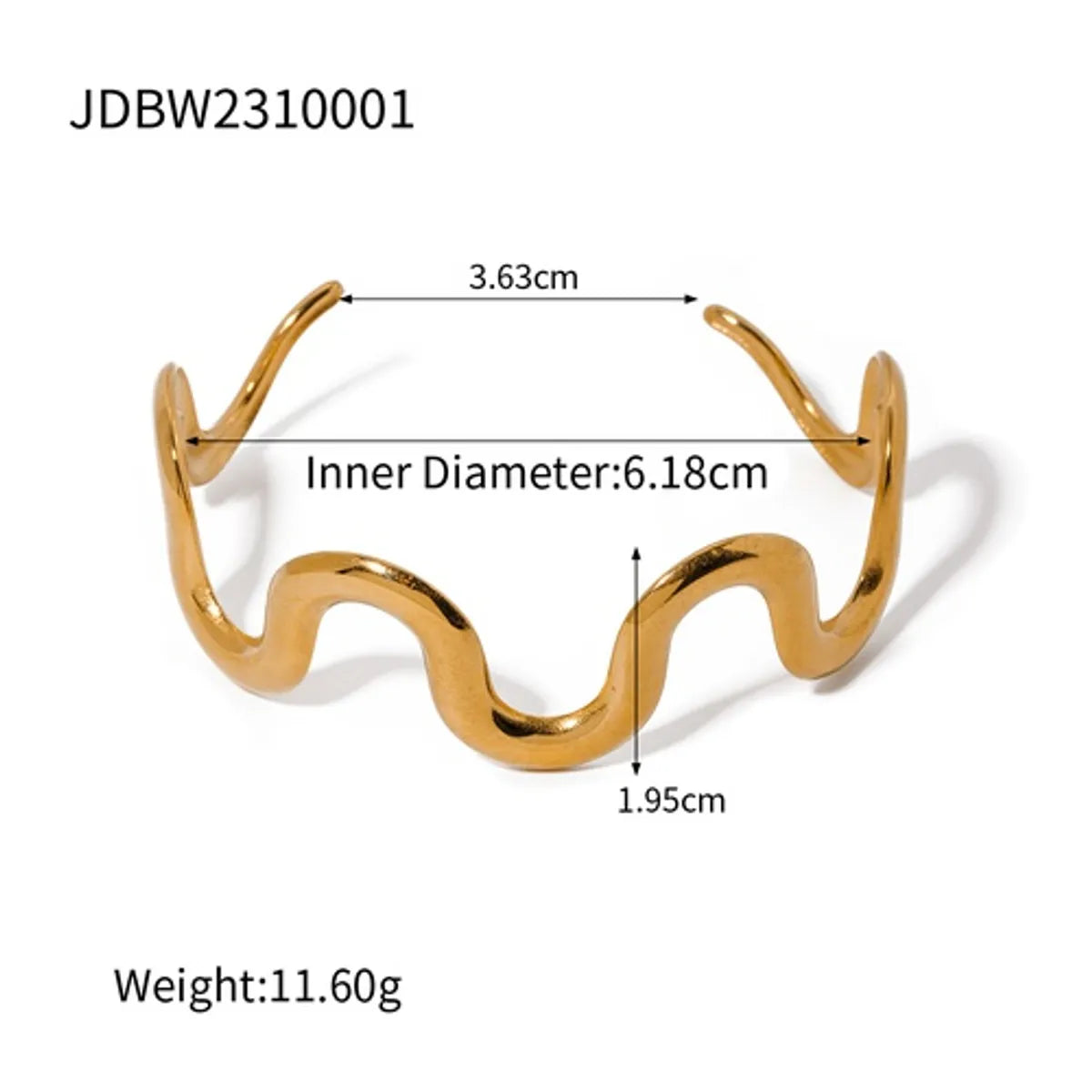 Ig Style Geometric Stainless Steel Plating 18k Gold Plated Bangle