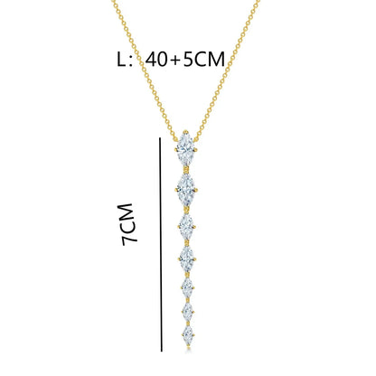 Glass Copper 18K Gold Plated IG Style Plating Inlay Geometric Zircon Necklace