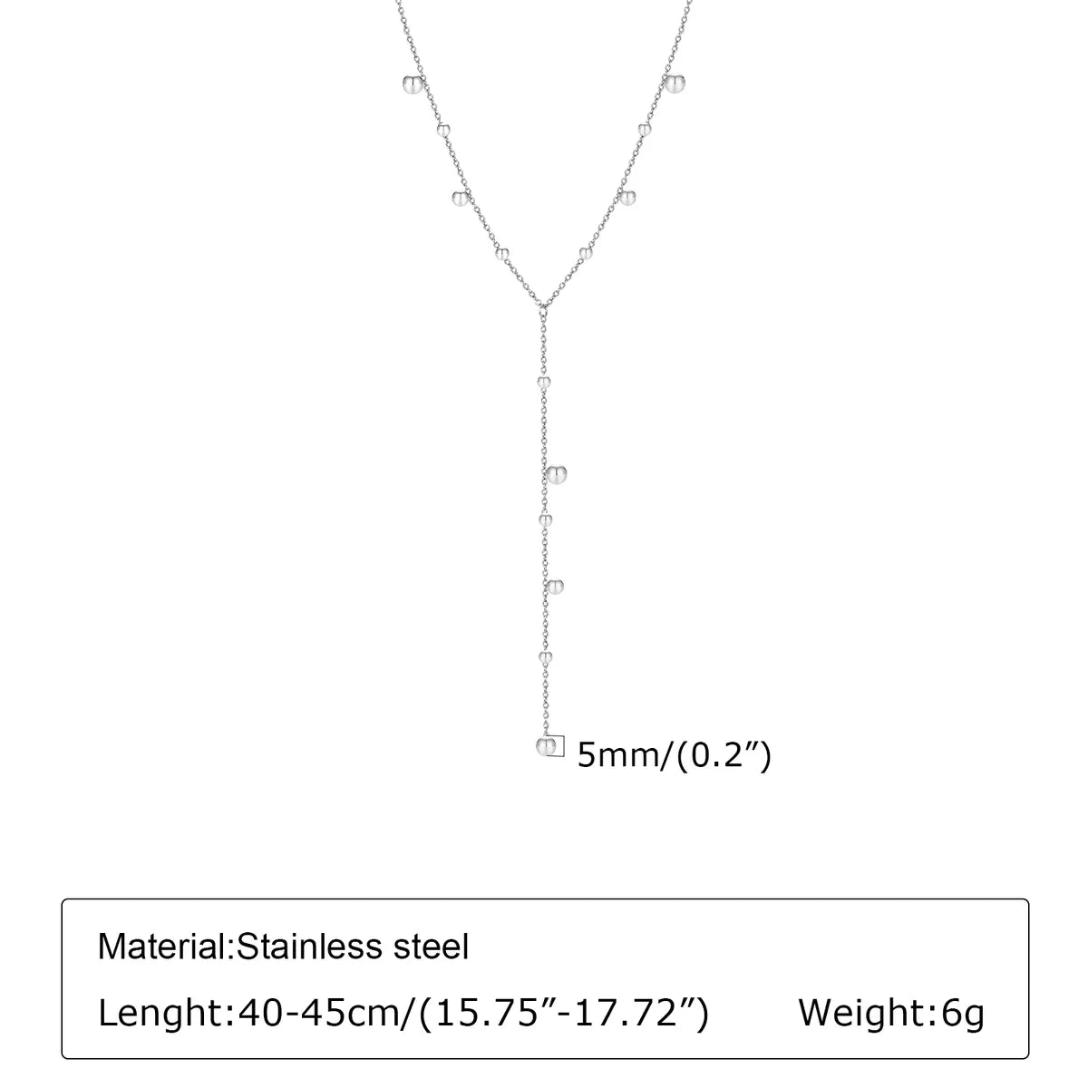 Ig Style Geometric Stainless Steel Tassel Pendant Necklace