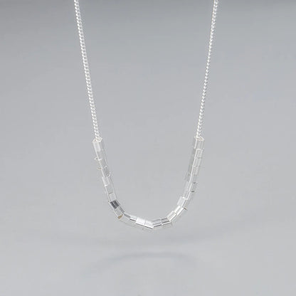 Ig Style Geometric Sterling Silver Necklace