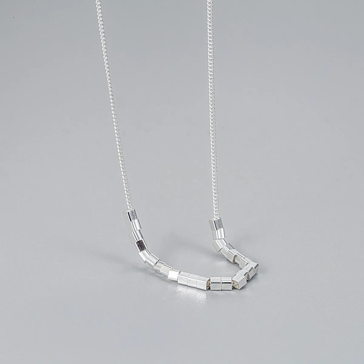 Ig Style Geometric Sterling Silver Necklace