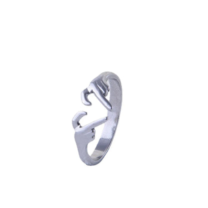 Ig Style Gesture Heart Shape Titanium Steel Plating Open Rings