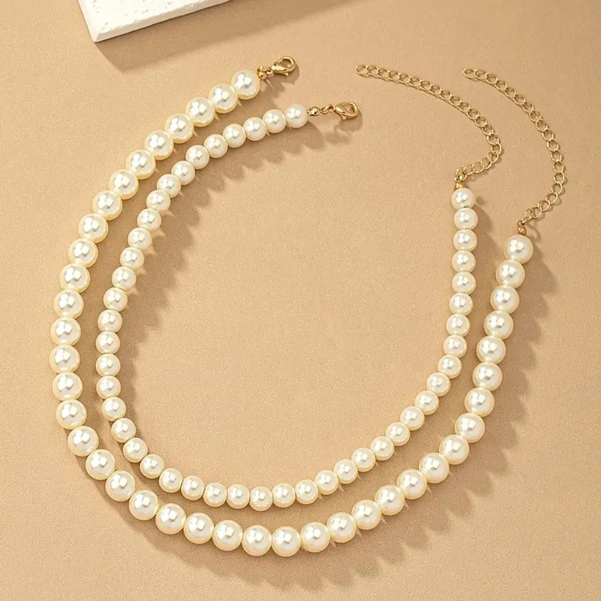 IG Style Glam Queen Pearl Artificial Pearls Artificial Pearl Imitation Pearl Wholesale Double Layer Necklaces