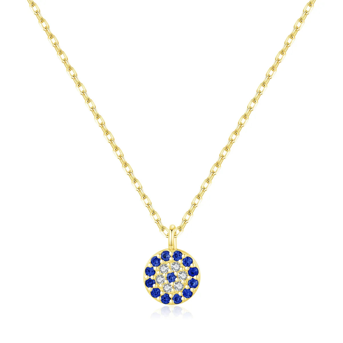 Ig Style Glam Shiny Devil'S Eye Sterling Silver Plating Inlay Zircon 14k Gold Plated Rhodium Plated Pendant Necklace