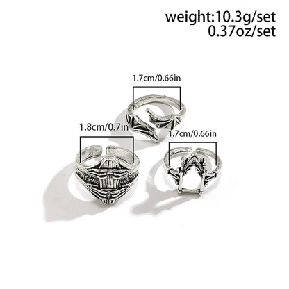 IG Style Gothic Cool Style Cross Heart Shape Skull Alloy Halloween Easter Unisex Open Rings Rings