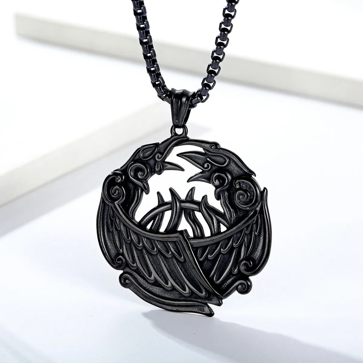 IG Style Gothic Cool Style Wings 304 Stainless Steel Men'S Pendant Necklace