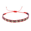 Ig Style Handmade Bohemian Geometric Glass Fabric Knitting Unisex Bracelets