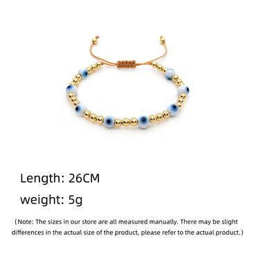 Ig Style Handmade Ethnic Style Devil's Eye Glass Copper Beaded Plating 18k Gold Plated Bracelets