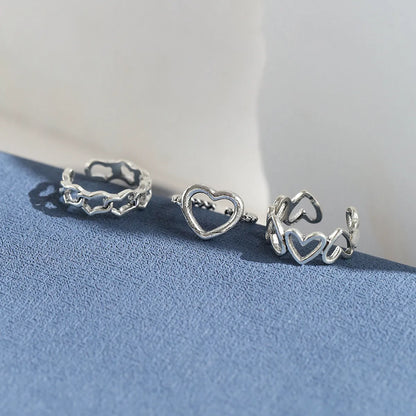 Ig Style Heart Shape Alloy Plating Women'S Rings