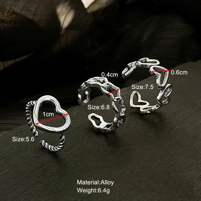 Ig Style Heart Shape Alloy Plating Women'S Rings