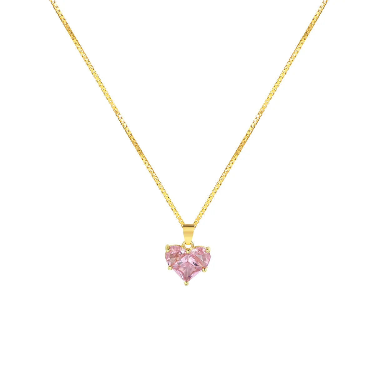 Ig Style Heart Shape Artificial Crystal Alloy Women'S Pendant Necklace