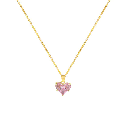 Ig Style Heart Shape Artificial Crystal Alloy Women'S Pendant Necklace