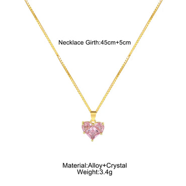 Ig Style Heart Shape Artificial Crystal Alloy Women'S Pendant Necklace