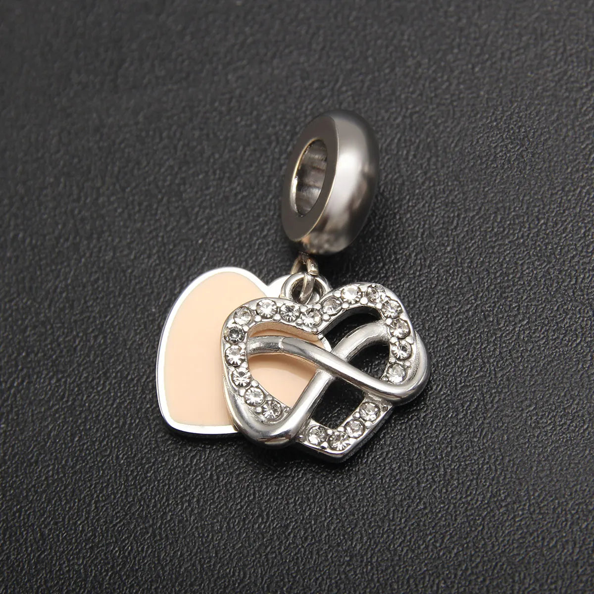 1 Piece 304 Stainless Steel Zircon Heart Shape Crown Airplane Polished Pendant Beads Chain