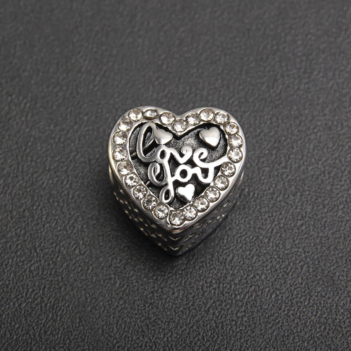 1 Piece 304 Stainless Steel Zircon Heart Shape Crown Airplane Polished Pendant Beads Chain