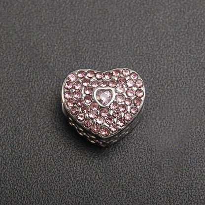 1 Piece 304 Stainless Steel Zircon Heart Shape Crown Airplane Polished Pendant Beads Chain