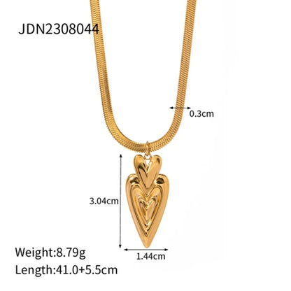 Wholesale Jewelry IG Style Heart Shape 304 Stainless Steel Beaded Plating Earrings Necklace