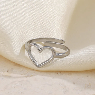 Ig Style Heart Shape Stainless Steel Plating 18k Gold Plated Rings