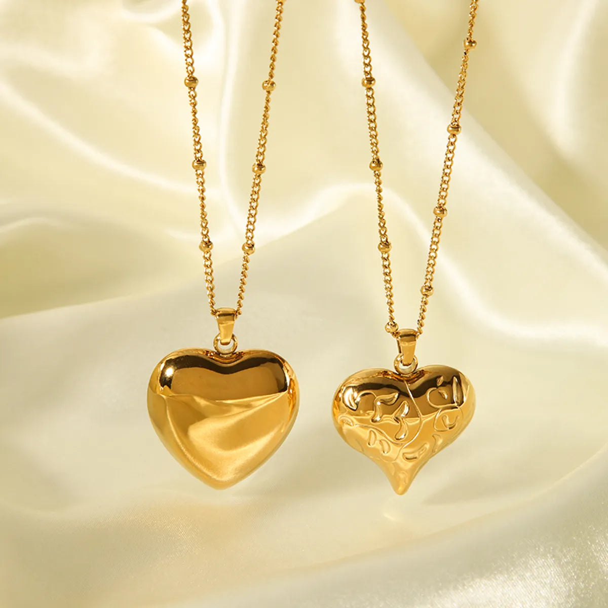 Ig Style Heart Shape Stainless Steel Polishing Plating 18k Gold Plated Pendant Necklace