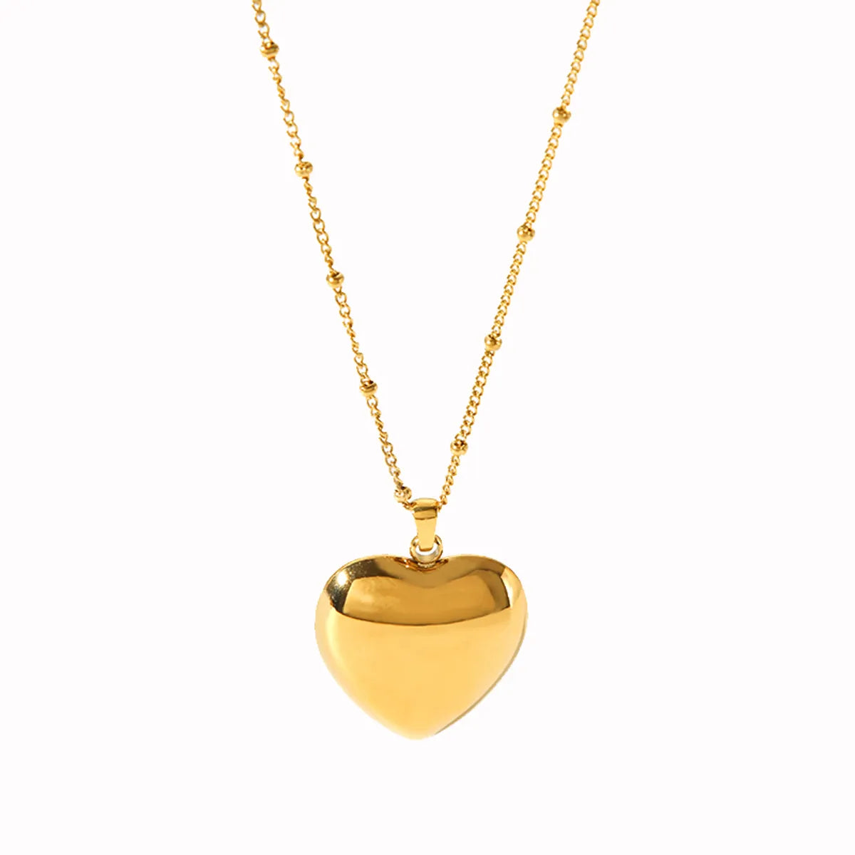 Ig Style Heart Shape Stainless Steel Polishing Plating 18k Gold Plated Pendant Necklace