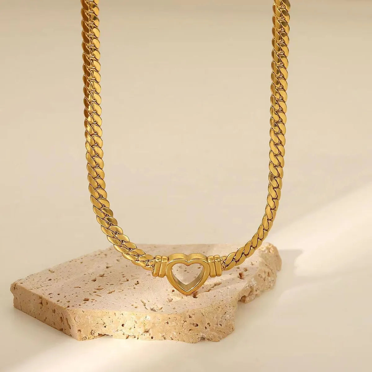 Ig Style Heart Shape Titanium Steel Plating Necklace