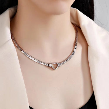 Ig Style Heart Shape Titanium Steel Plating Necklace