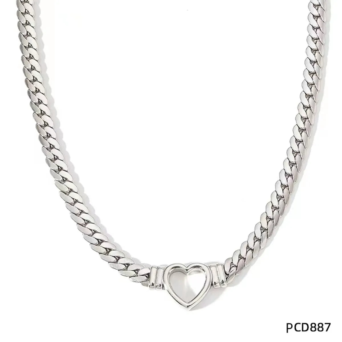 Ig Style Heart Shape Titanium Steel Plating Necklace