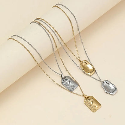 Ig Style Hip-hop Artistic Human Face Mask Stainless Steel Indentation Polishing Plating 18k Gold Plated Pendant Necklace