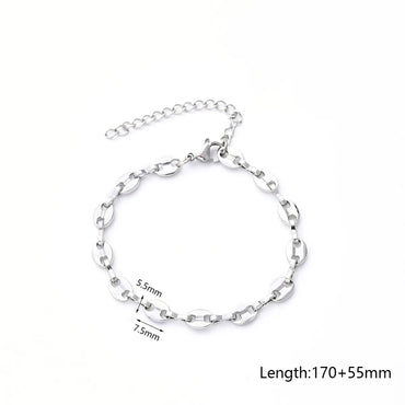 IG Style Hip-Hop Simple Style Oval 304 Stainless Steel Bracelets In Bulk