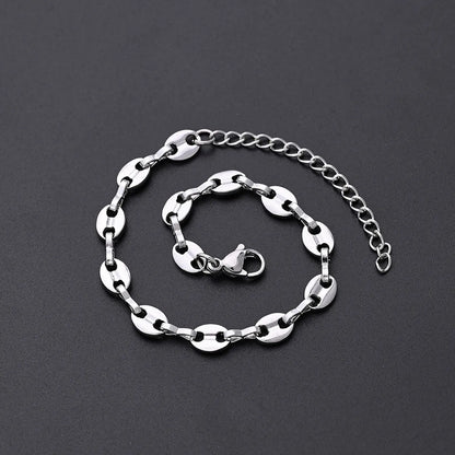 IG Style Hip-Hop Simple Style Oval 304 Stainless Steel Bracelets In Bulk