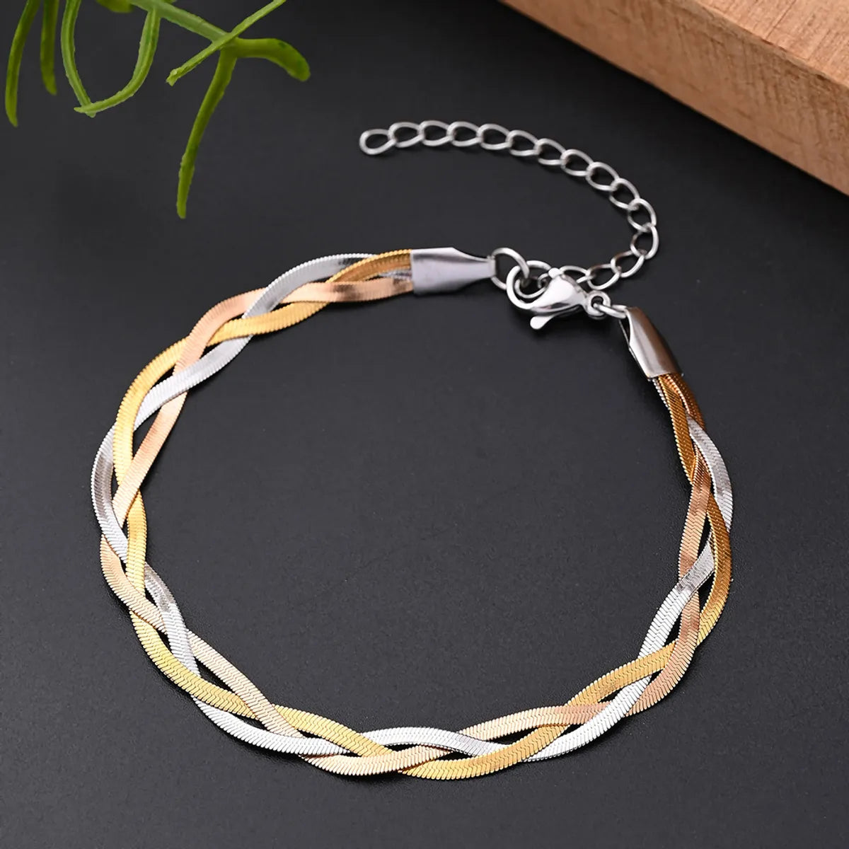 IG Style Hip-Hop Streetwear Blade Multicolor Snake Bones Chain 304 Stainless Steel 18K Gold Plated Rose Gold Plated Bracelets In Bulk