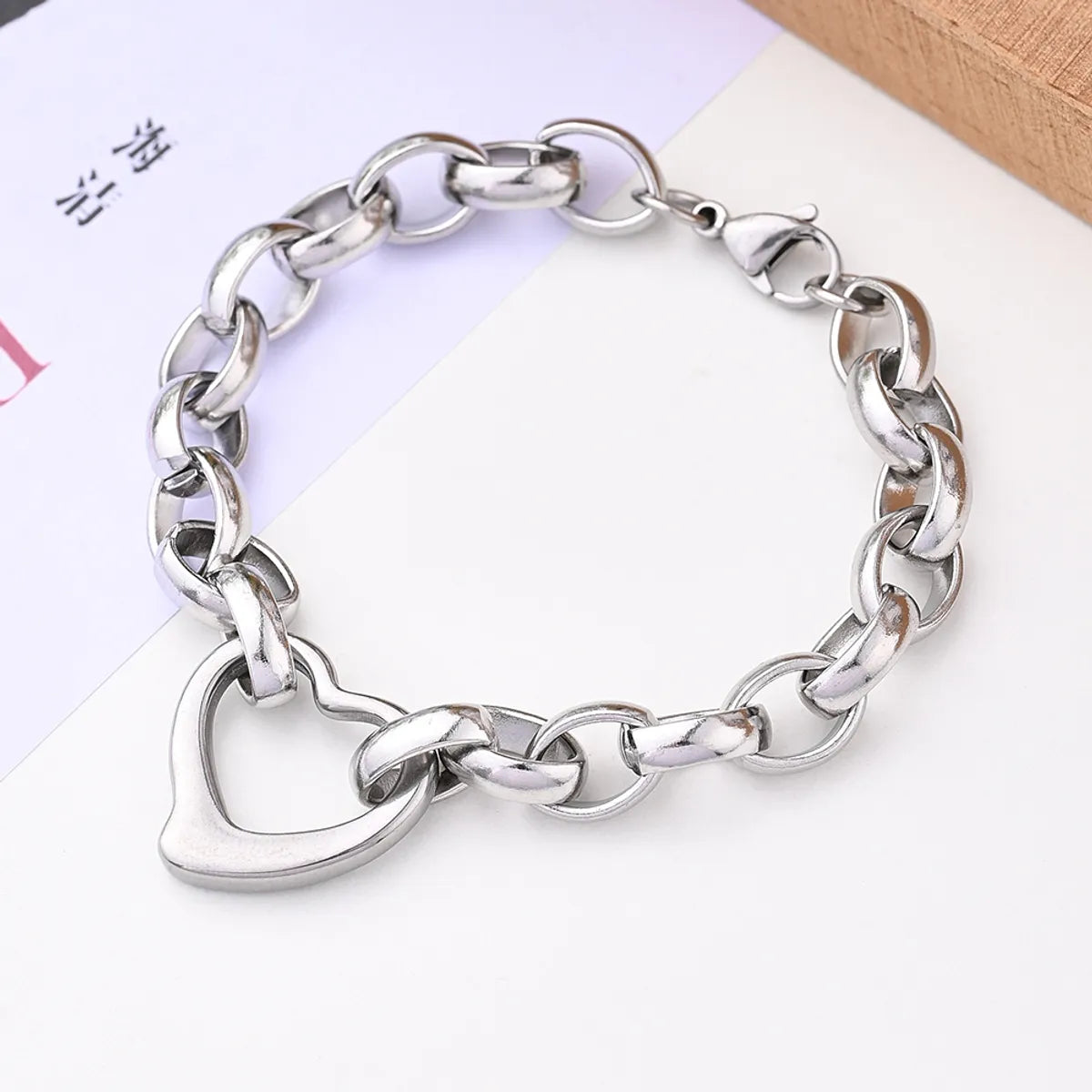 IG Style Hip-Hop Streetwear Oval Heart Shape 304 Stainless Steel 18K Gold Plated Bracelets In Bulk