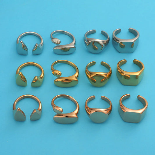 Ig Style Irregular Round Square Stainless Steel Plating Rings