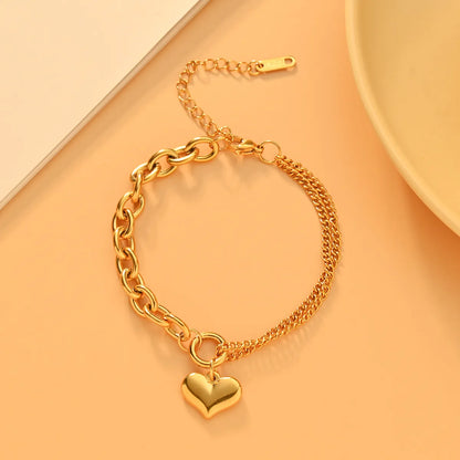 IG Style Korean Style Devil'S Eye Solid Color Flower 304 Stainless Steel 18K Gold Plated Artificial Pearls Bracelets In Bulk