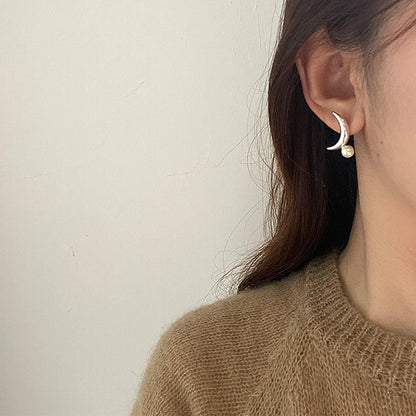 Ig Style Korean Style Moon Alloy Women's Ear Studs