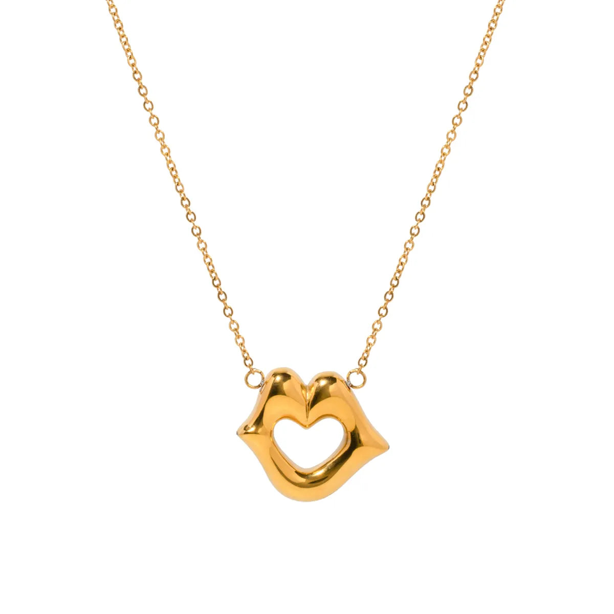 Ig Style Lips Stainless Steel Plating 18k Gold Plated Necklace