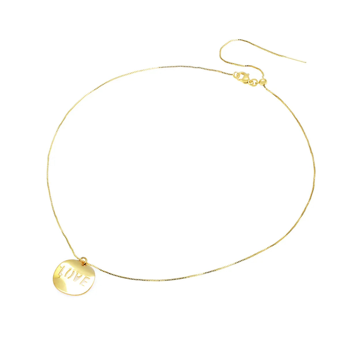 Ig Style Love Circle Copper 18k Gold Plated Necklace In Bulk