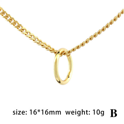 Ig Style Love Circle Copper 18k Gold Plated Necklace In Bulk