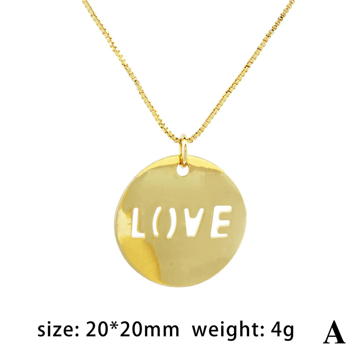 Ig Style Love Circle Copper 18k Gold Plated Necklace In Bulk