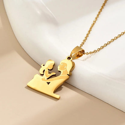 IG Style MAMA Simple Style Human Stainless Steel Alloy Mother'S Day Women's Pendant Necklace