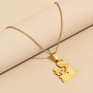 IG Style MAMA Simple Style Human Stainless Steel Alloy Mother'S Day Women's Pendant Necklace