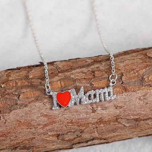 IG Style MAMA Simple Style Letter Heart Shape Alloy Plating Inlay Zircon Mother'S Day Women'S Necklace