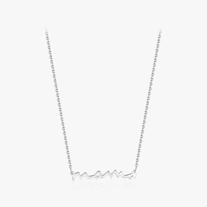 Ig Style Mama Simple Style Letter Sterling Silver Plating Rhodium Plated Necklace