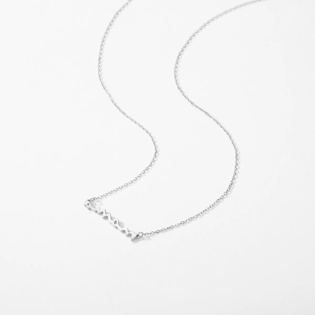 Ig Style Mama Simple Style Letter Sterling Silver Plating Rhodium Plated Necklace