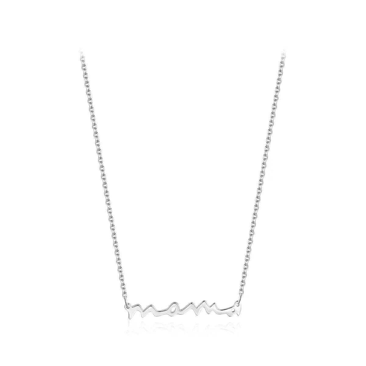 Ig Style Mama Simple Style Letter Sterling Silver Plating Rhodium Plated Necklace